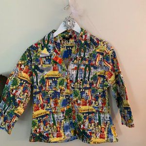 KAKTUS Denim Jean Blue White Yellow Jacket